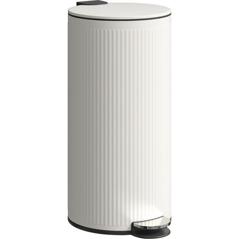 Poubelle de Cuisine à Pédale 30L Fermeture Douce Silencieuse avec Seau Amovible 36 x 30 x 60,5 cm Crème (1/5)