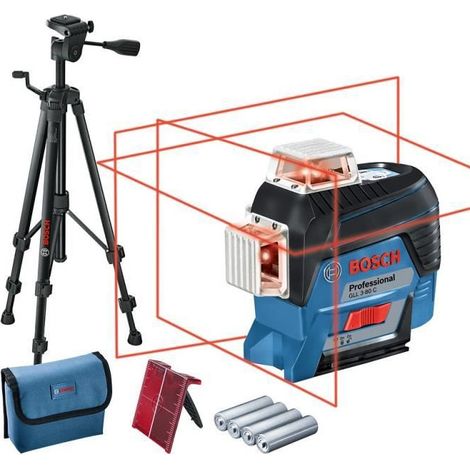 Bosch GLL 3-80 C Nivel Láser Negro y Azul Preciso (1/5)