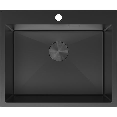 Mexen Solix Edelstahlspüle 1-Becken 600 x 500 mm, schwarz - 6408601000-70 (1/5)