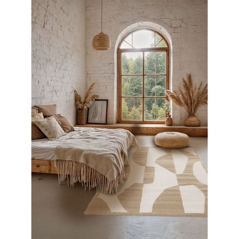 BOBOCHIC - Tapis poils courts ELIOR motif abstrait 160x230 Marron (1/5)