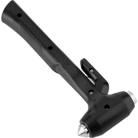 Marteau de Secours Auto Acier Outil d'Évasion Urgence Coupe-Ceinture Casse-Vitre (Noir Grand) (1/5)