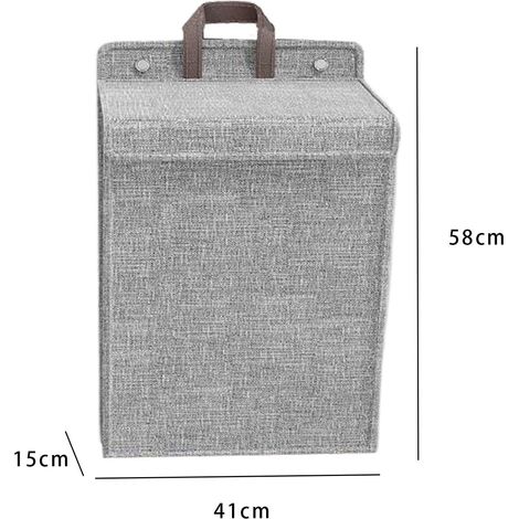 Panier à Linge Suspendu Pliable Panier De Rangement Mural Pour Dortoir Chambre Gris Grand (1/5)