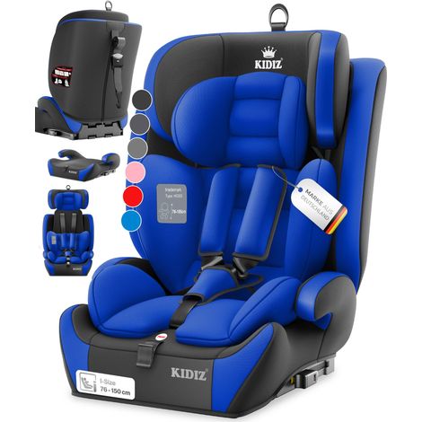 KIDIZ® Premium seggiolino auto gruppo 1+2+3, 9-36 kg Cintura di sicurezza a 5 punti Poggiatesta regolabile Blu