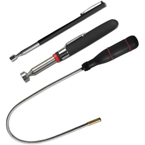 3 Pcs Aimant Telescopique,Magnétiques Télescopiques,60CM Outil de Ramassage Magnétique Flexible Tige Récupérateur Aimantée pour Ramasser de Petites Pièces,Objets Métalliques