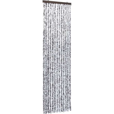 vidaXL Cortina mosquitera de chenilla marrón y beige 56x185 cm (1/2)