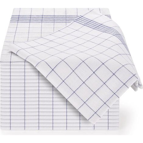 Set di strofinacci di alta qualità, 45 x 65 cm, 20 pezzi, lavabili in lavatrice, altamente assorbenti, elegante motivo a quadri, verde chiaro. (1/5)