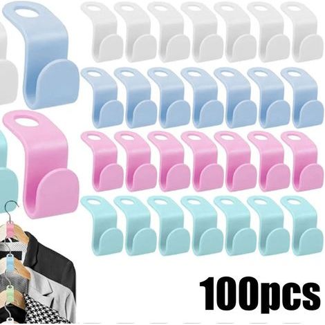 100STK Cintre crochet de connexion en Cascade Cintres gain de place Cintres Cintres (1/5)