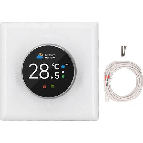 Thermostat intelligent WiFi, contrôleur de température Programmable hebdomadaire pour le chauffage électrique, bouton 16A, commande vocale via application (1/5)