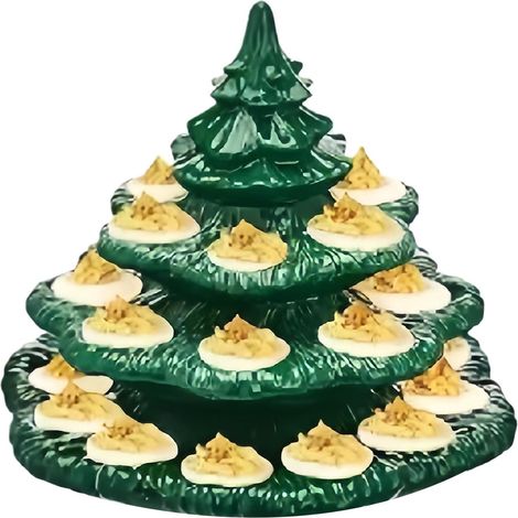 Plateau pour Œufs Mimosa 4 Résine Vaisselle en Forme de Sapin de Noël Plateau à 26 Trous pour Œufs Mimosa pour Fêtes Vacances Thanksgiving Pâques Barbecue Parties Extérieures Pique-nique (1/5)