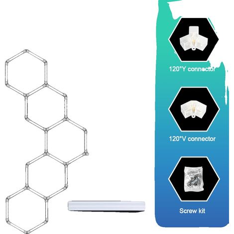 Lámpara de techo para garaje, diseño hexagonal, alta luminosidad, 5 orificios. Para otros tamaños de orificios, por favor contácteme. (1/2)