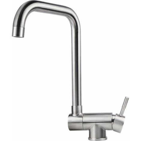 Robinet de Cuisine Rabattable , Mitigeur Evier Repliable en Acier Inoxydable devant Fenêtre, Robinet Évier Pivotant à 360º Brossé (1/4)