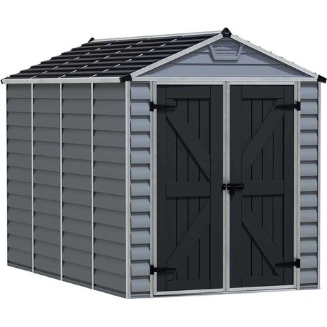 Palram – Abri de jardin résine 5,3 m² avec panneaux en polycarbonate – Cadre aluminium renforcé – Aération intégrée – 704247