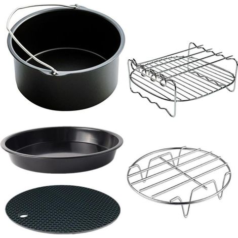 de grille en acier inoxydable pour friteuses à air 5 pièces