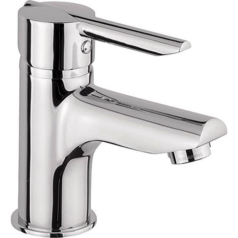Mezclador de lavabo de latón cromado con palanca Piralla Serena 0SE00088A16  Cromo - Desagüe automático 1"1/4