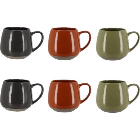 Lot de 6 mugs en grès 40cl, TERRA