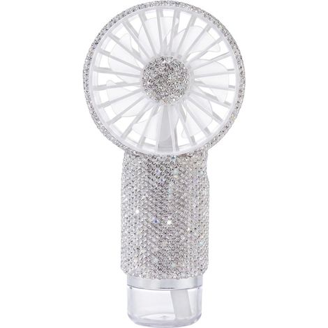 Ventilatore nebulizzatore portatile,ventilatore personale con strass,portatile per l'estate,ventilatore nebulizzatore bianco per il trucco (1/5)