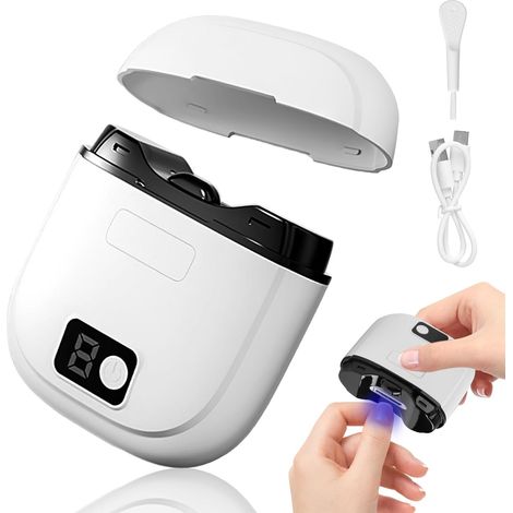 Coupe Ongle Electrique, Rechargeable USB Coupe-Ongles Automatique avec 3 Vitesses, Coupe et Meulage Automatiques, Lumière LED, Rangement Automatique, pour Bébés, Adultes, Personnes Âgées (1/5)