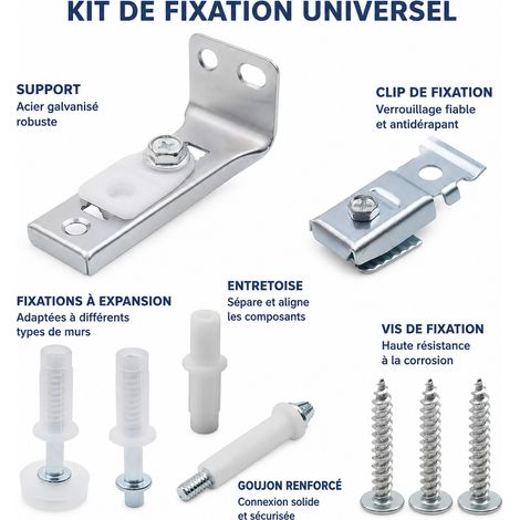 Kit métallique pour porte pliante à un vantail avec roulette supérieure et pivot réf 5064 15 × 10 × 3 cm 100 g – Livraison gratuite
