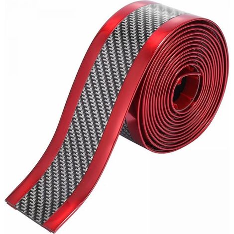 Protection Seuil Porte - Film Anti-Collision En Fibre De Carbone - Pour Voitures Et SUV - 5 cm x 2,5 m - Rouge
