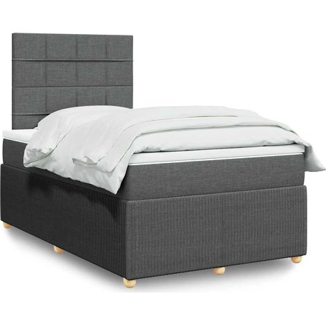 Boxspringbett mit Matratze Dunkelgrau 120x200 cm Stoff (1/5)