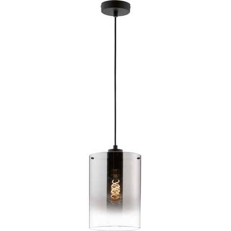 Lampe suspendue lampe à suspension lampe de salle à manger lampe de salon en verre fumé noir H 140 cm (1/4)