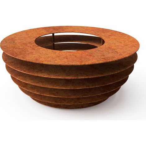 TUOZI - Brasero de Jardin PHOBOS - 60 x 60 x 24 - Brasier d'extérieur pour Jardin fabriqué en Acier Corten (1/4)