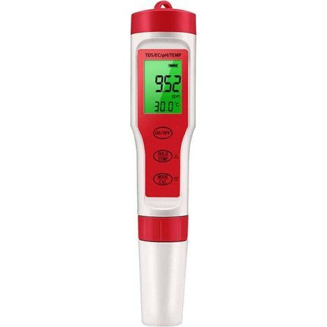 pH-Meter für Wasser, hochpräziser digitaler 4-in-1-pH-Tester, EC/TDS-Testgerät, Temperaturmessgerät für Hauswasser, Hydrokultur, Aquarien und Schwimmbäder. (1/5)
