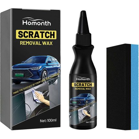 Cire anti-rayures à action rapide pour carrosserie, produit de polissage avec éponge pour l'entretien automobile (1/4)