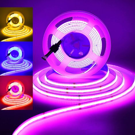 5M COB Wifi Ruban Led Sans alimentation électrique,Led Chambre RGBW+Blanc chaud 784led/M DC24V, Led Ruban Bande Led Multicolore Sans alimentation électrique LED bande (1/5)