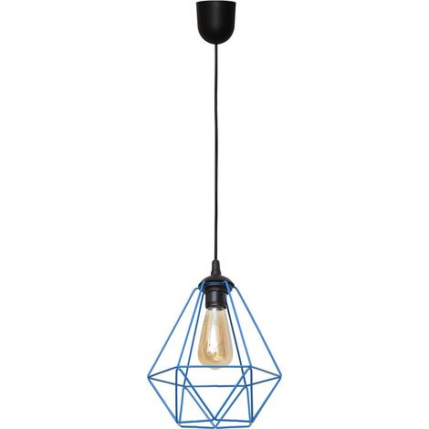 Helam KARO Plafonnier Wire Frame Noir, Bleu 24cm