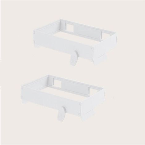 Poubelle pliable, adaptée aux comptoirs de cuisine, essentiels de cuisine, support mural pour sac en plastique (blanc, 2 pièces) (1/5)