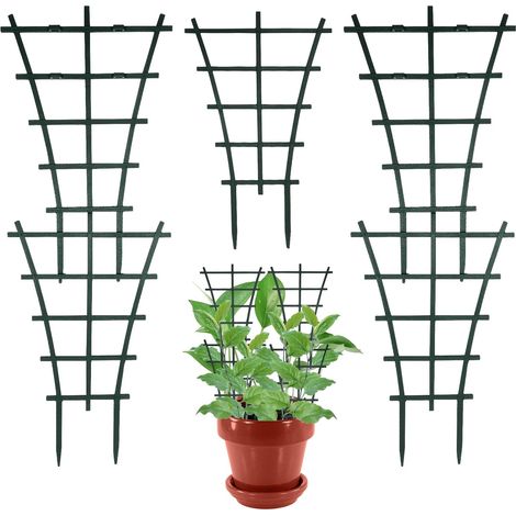 Lot de 5 supports pour plantes grimpantes, treillis pour plantes grimpantes, support de tige en polypropylène, support pour plantes en rotin, clémati (1/5)