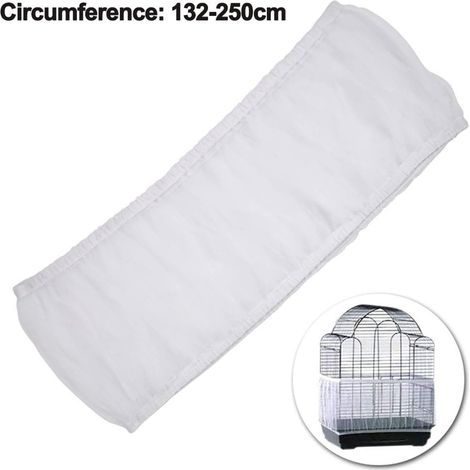 Housse de cage à oiseaux - 1 pièce, Filet protection jupe maille cordon serrage ventilée - Noir