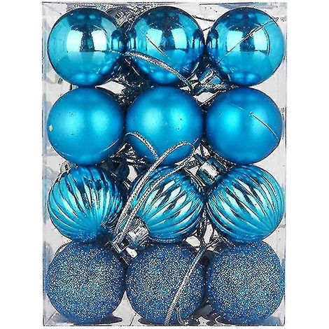 Adornos navideños de 30 mm, bolas de Navidad para árbol, adornos colgantes para fiestas y decoración del hogar, 24 piezas, n.º 4181 (1/3)