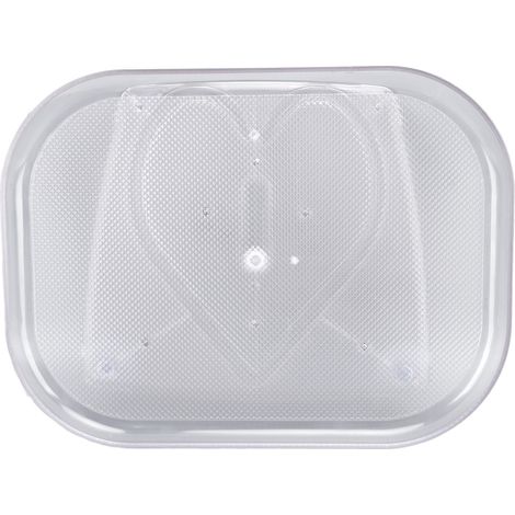 Organisateur de plateau tournant pour réfrigérateur, rectangulaire transparent, grand format, étagère de rangement pour condiments à poser sur le plan de travail de la cuisine (1/5)
