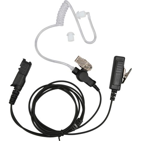 Kit oreillette acoustique tubulaire pour talkie-walkie 2 voies, avec clip en acier inoxydable, adaptée à la police, l'armée et la sécurité. (1/5)