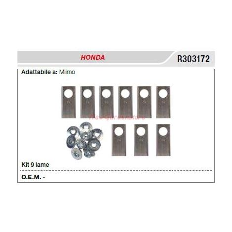 Kit 9 lame per HONDA robot tagliaerba rasaerba modello miimo R303172