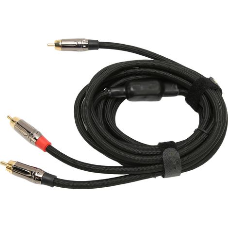 Câble RCA en Y résistant à la corrosion, mâle-mâle plaqué or, adaptateur stéréo RCA en Y pour table de mixage et caisson de basses, 3 m (9,8 pi) (1/5)