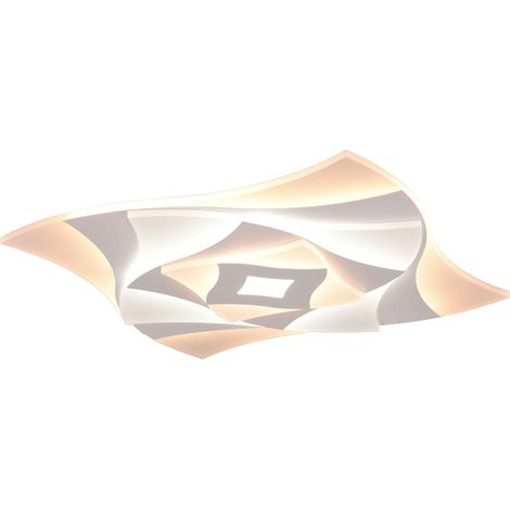 Plafoniera LED, metallo, bianco opaco, L48 cm, Akita (1/4)