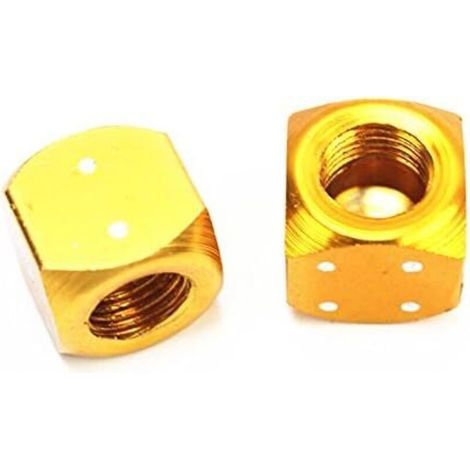 Lot De 2 Bouchons De Valve De Pneu En Métal Or (1/4)