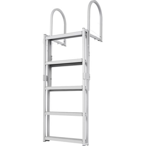 Mophorn Aluminium-Anlegeleiter, 170–200 cm, höhenverstellbar, 5 Stufen für den Zugang zum Boot