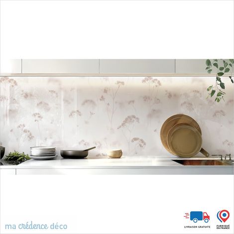 Crédence : Herbes sauvages et légéres - Couleur Marron clair - Alu composite - 60 - 120 (1/3)