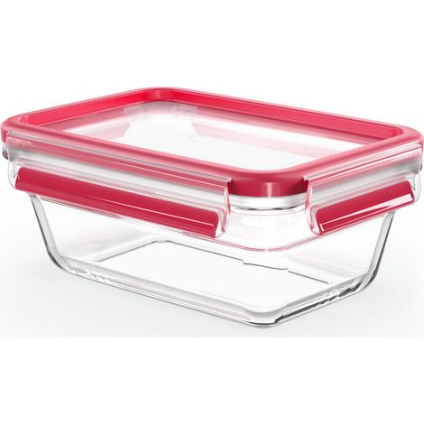 Emsa Clip&Close Glass Food Container 850 ml  red (1/4)