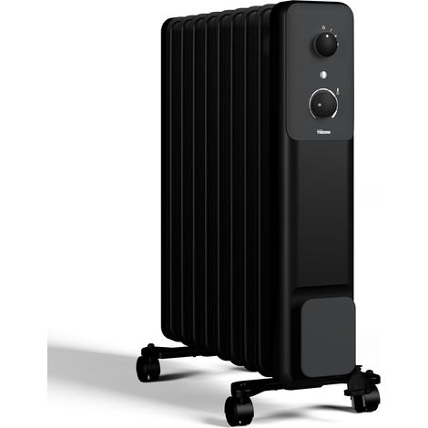 Radiateur à Bain d’Huile - 9 Ailettes - 2000 W - 3 Niveaux de Puissance - Thermostat Réglable - Protection Anti-Basculement et contre la Surchauffe - Silencieux et Mobile - Noir - KA-5380 (1/5)