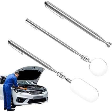 Miroir d'inspection télescopique, outil mécanique de voiture pliable, solution efficace pour économiser de l'espace, facile à utiliser, 48 / 28 / 16 cm (1/5)