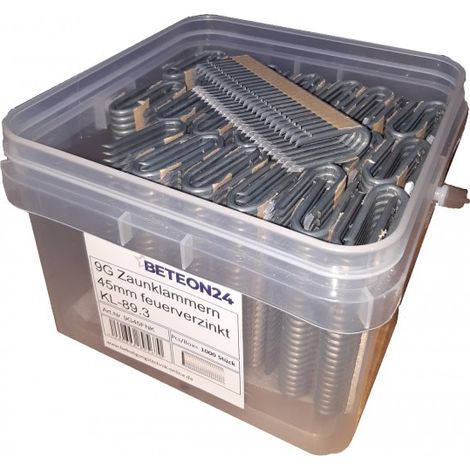 Zaunklammern 45mm 9 Gauge für Paslode Stockade St400i Freeman LD400 KL-89.3 1,0M"-"EN15274