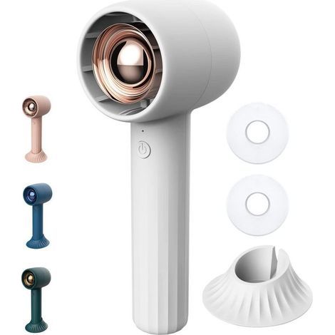 Ventilateur portable à main avec diffuseur d'huiles essentielles HA1, rechargeable via USB avec batterie intégrée de 2000 mAh, 3 niveaux de puissance réglables, idéal pour voyages, maquillage et rafra (1/5)