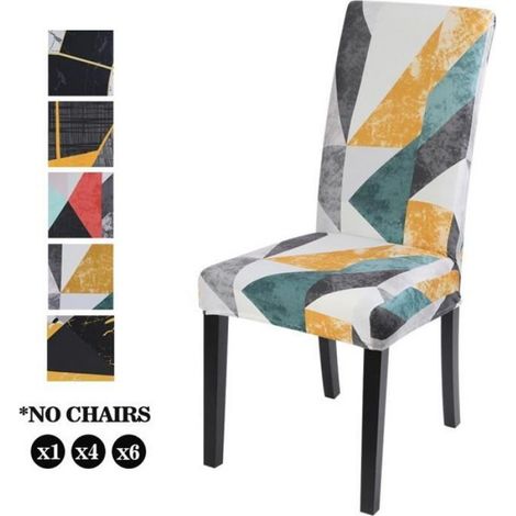 Housse De Chaise - Élasthanne Et Polyester - Extensible Pour Dossier 45,7 À 61 Cm - Lot De 6