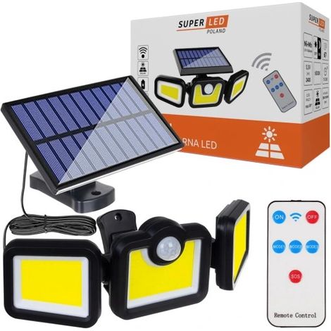LED-Solarlampe mit Bewegungsmelder, Fernbedienung und starker Leistung