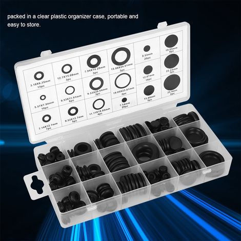 Kit de 125 pièces passe-câbles en caoutchouc, assortiment de rondelles d'étanchéité pour fils électriques, joints et isolateurs (1/5)